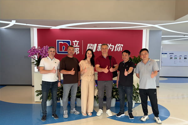 Easy China Business team and client at Nippon Paint flooring factory in China