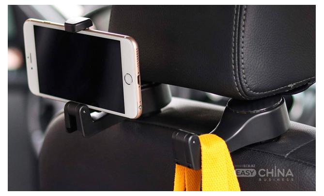 Фото товара Автомобильный держатель смартфона с крючком для сумок Фото товара Автомобильный держатель смартфона с крючком для сумок